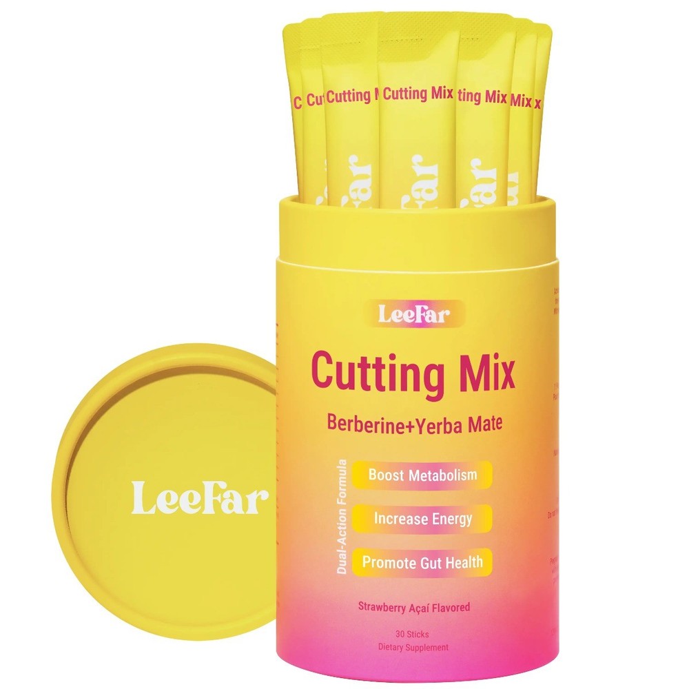 LeeFar Cutting Mix Powder Stick, Berberine Yerba Mate Supplement, 30 Servings