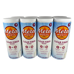 Metamucil Clear Fiber Supplement, Unflavored, 11.6 oz LOT OF 8 New Meta Mucil