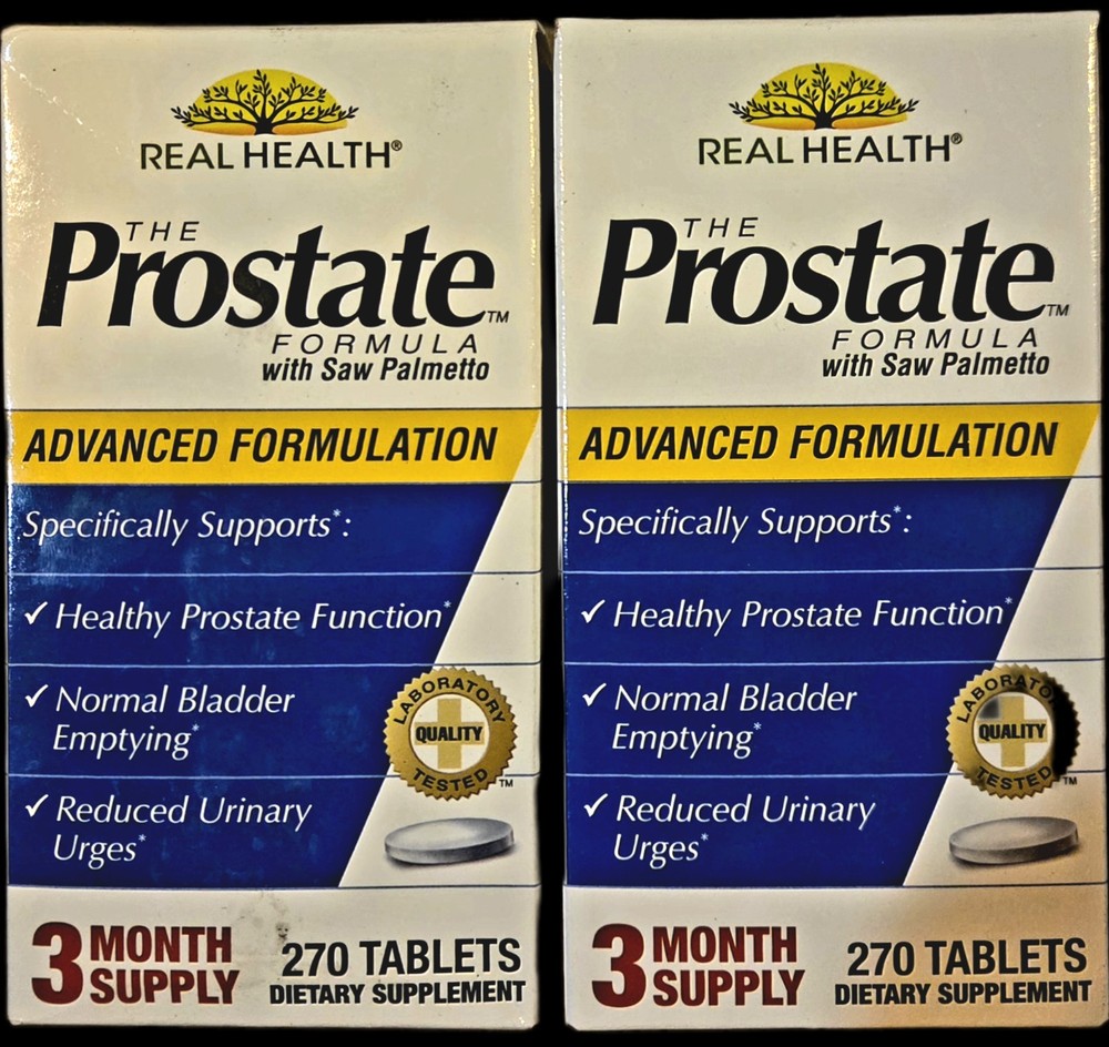 2x REAL HEALTH THE PROSTATE FORMULA W/SAW PALMETTO 270 TABLETS EXP 06/2026+