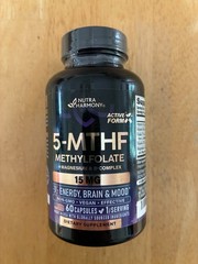 Nutra Harmony Active Form 5-MTHF Methylfolate 15mg 60 Capsules B Vitamin Complex