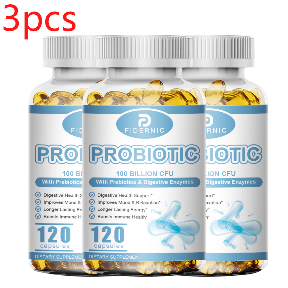 3 bottles Raw Probiotics 100 Billion CFU Gut Health Digestive Immunity Support