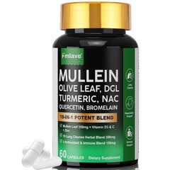 2pc Mullein Leaf Capsules Lung Cleanse & Cough Relief, Respiratory Health, Detox
