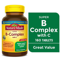Nature Made Super B Complex with Vitamin C and Folic Acid Tablets 160-COUNT