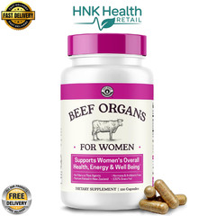 Beef Organ Supplement for Women – Liver, Kidney, Heart | 120 Capsules – NEW PACK
