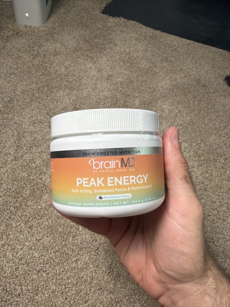 brainMD Peak Energy Focus Performance Supplement Powder Blueberr 5.45 oz 05/2027
