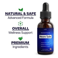 (4 Pack) Neuro Tyde Nootropic Brain Health Support Drops, NeuroTyde Brain Drops