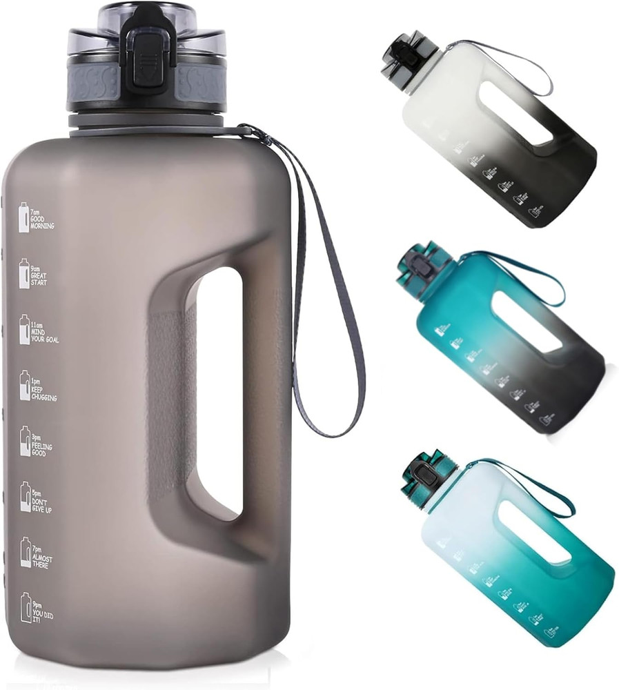 74oz Water Bottle with Handle Half Gallon BPA-Free Sports Jug for Gym Hiking Tra
