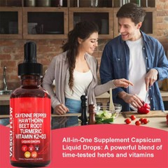 Nutra Vascu Cayenne Pepper Hawthorn Beet Root Turmeric Vitamin Liquid Drops