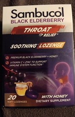 Black Elderberry Throat Relief Soothing Lozenge With Honey 20 Soft Lozenges 1PK