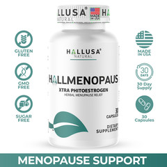 HALLMENOPAUS – Herbal Menopause Relief – Hot Flashes & Night Sweats – 30 Cap