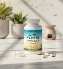 Vitamin D-3 And K-2 Capsules 800mcg 5000iu – Fresh Stock;;