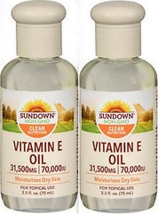 Sundown Pure Vitamin E Oil 70000iu 2.5oz ( 2 bottles ) PHARMACY FRESH ~