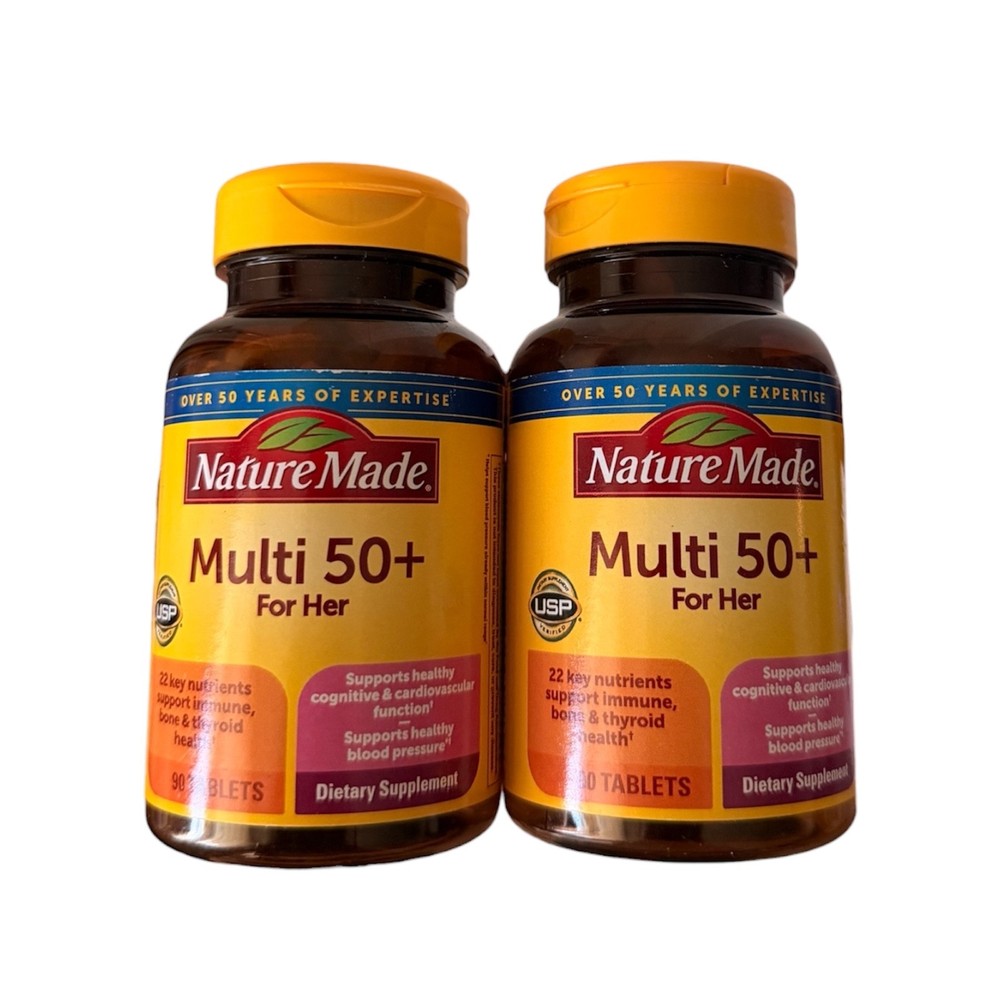 2PK Nature Made Multi for Her Multivitamin 50+ ( 90 tablets) Exp:10/2026 NO IRON