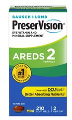 PreserVision AREDS 2 Eye Vitamin 210 Softgels Ocusorb Formula Bausch Lomb