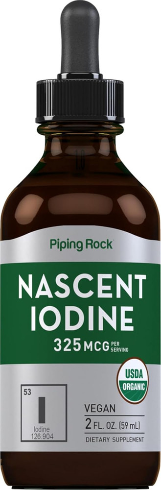 Piping Rock Nascent Iodine Drops Organic | 2 fl oz | 2 Fl Oz (Pack of 1)