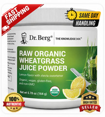 Dr. Berg Raw Organic Wheatgrass Juice Powder Lemon USDA Organic Superfood