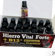 HIERRO VITAL + B12 DIETARY SUPPLEMENT 21 BOTTLES OF 0.51 FL OZ 15 ML Antianemico