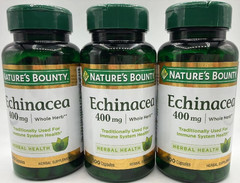 3PK Nature’s Bounty Echinacea 400mg ~ 100 Capsules EACH ~ EXP 1/28 ~ SEALED