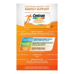 5X60’s New Centrum Energy B-Vitamins and Minerals + Vitamin C & E Free Shipping