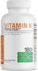 Vitamin K Triple Play (Vitamin K2 MK7 / MK4 180 Count (Pack of 1)
