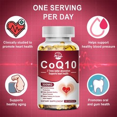 CoQ10 300mg 60 Caps 3X Absorption Heart & Energy Support Supplement
