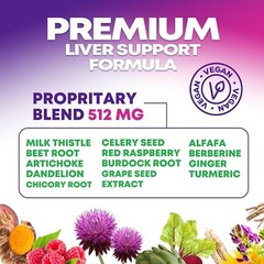 Liver Cleanse Detox Repair – 1104mg Milk Thistle Dandelion Support Supplement