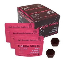 Mocca Shots Energy Gummies with Caffeine | 12-Pack – Dark Chocolate Raspberry