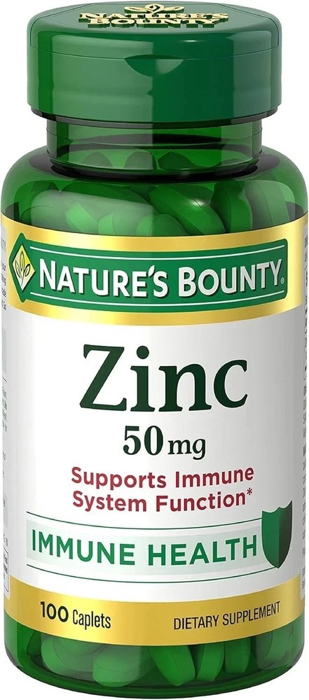 Nature’s Bounty Zink Supports Immune Health 50mg 100 ct Caplets