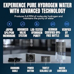 8oz Hydrogenated Water Bottle 5PPM SPE PEM