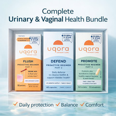 Uqora Complete 3-Step Urinary Care Bundle – Flush, Defend & Promote – Exp 3/2027