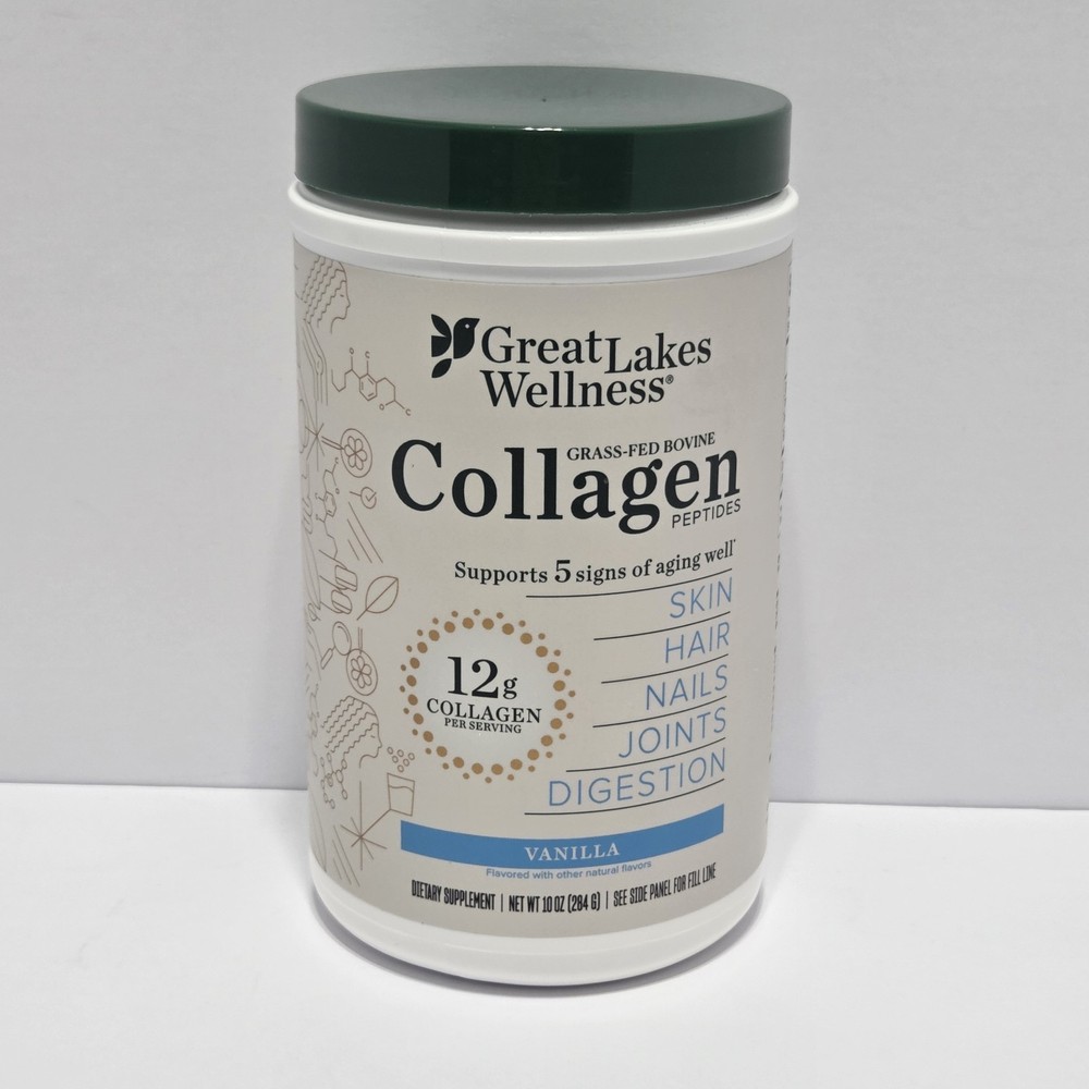 Great Lakes Wellness, Wellness Grass-Fed Bovine Collagen Peptides Vanilla, 10 Oz