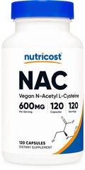 latest N-Acetyl L-Cysteine (NAC) 600mg, 120 Vegan Capsules – Non-GMO Nutricost