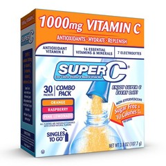 Singles to Go Powder Packets, Water Drink Mix, Variety Pack, Orange, Raspberr…