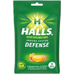 HALLS Defense Assorted Citrus Vitamin C Drops, Dietary Supplement Drops