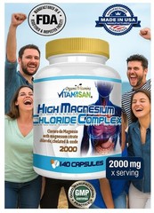 Magnesium Citrate Capsules 2000mg Per Serving – Highest Potency Capsules 140 cap