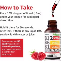 Nusava Vitamin B12 5000mcg Liquid Drops, B12 Sublingual B Formula B12 B6 1-5 Pk