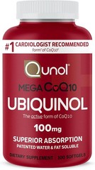 Qunol Mega Ubiquinol CoQ10 100mg Superior Absorption Heart Health 100ct