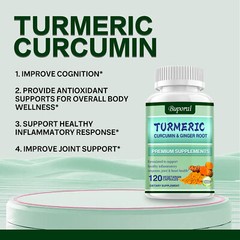 Turmeric Curcumin & Ginger Root Premium Supplements – Joint and Heart Health