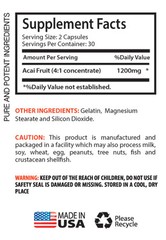 Acai Juice – ACAI BERRY 1200MG – Promotes Heart Health & Immune System – 1Bot