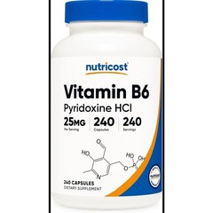 Nutricost Vitamin B6 (Pyridoxine HCl) 25mg, 240 Capsules – Non-GMO, Gluten Free