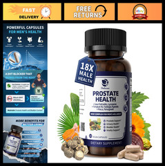 Prostate Health Supplements for Men – 18-in-1 Urinary Tract & DHT Support, 60 CT
