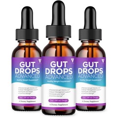 (3 Pack) Gut Drops Supplement GutDrops Maximum Strength Overall Wellness (6oz)