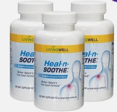 3 pack LivingWell Nutraceuticals Heal – Soothe Systemic Enzyme Formula 90 Cap，n
