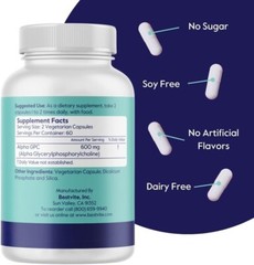 Alpha GPC 300mg (120 Vegetarian Capsules)-Vegan, No Stearates