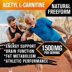 120 Capsules L-Carnitine 1500mg, High Potency Supports Natural Energy Production