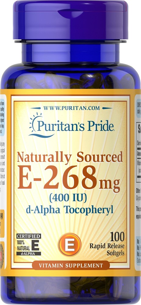 Puritan’s Pride Vitamin E 400 IU 100% Natural – 100 Softgels