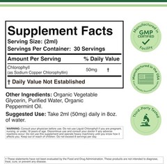2oz Chlorophyll Liquid Drops for Gut Health & Energy – Peppermint Flavor
