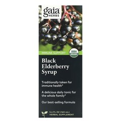 2 X Gaia Herbs, Black Elderberry Syrup, 5.4 fl oz (160 ml)