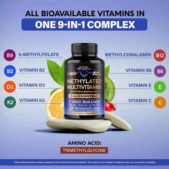 Methylated Multivitamin – B2, B6, 5-MTHF & B12 | Antioxidants C & E | Vitamin D3