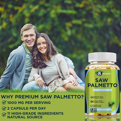 Extra Strength Saw Palmetto Extract Herbal Complex for Hair, Prostate Health